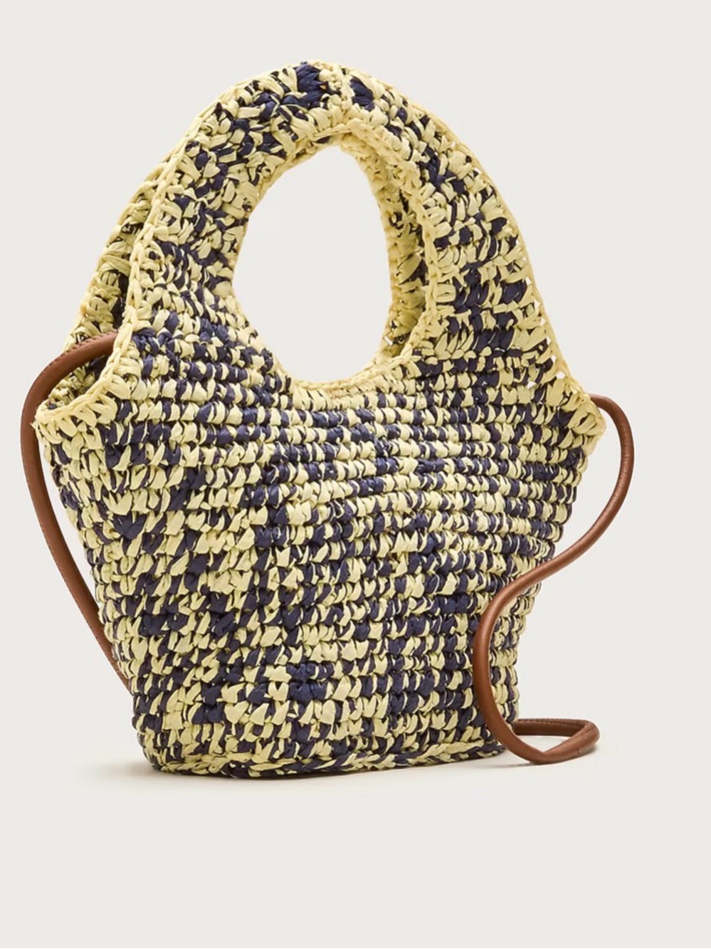NWT JCrew Small handwoven tote in marled straw